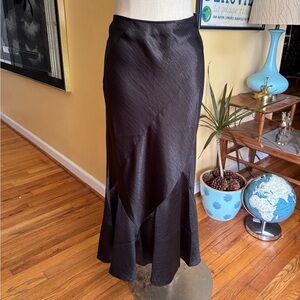 Avec Les Filles Black Satin Skirt